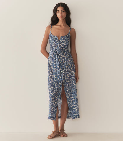 DÔEN Women Nevita Dress - Bleu Soleil Fleurit