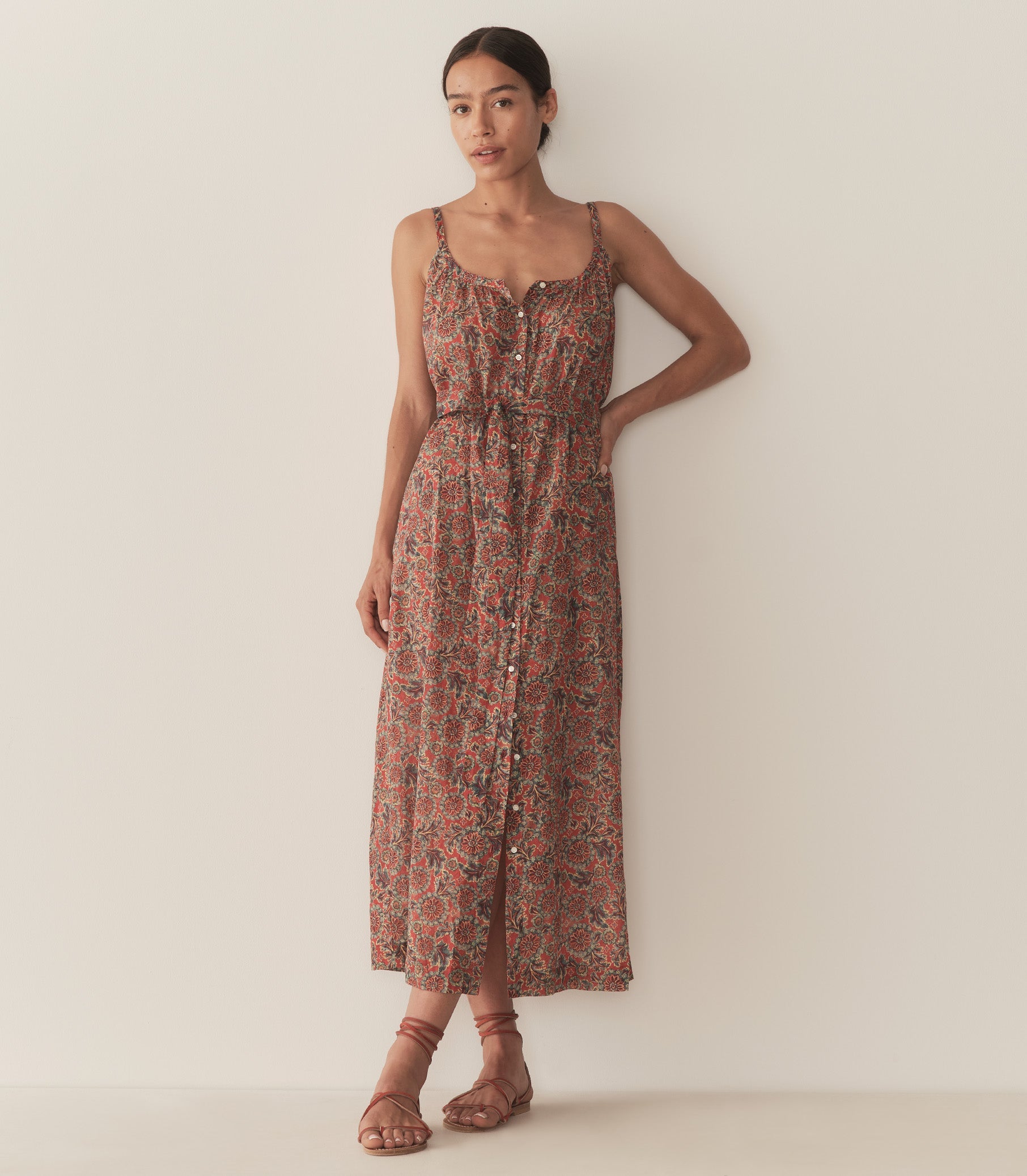 DÔEN Women Nevita Dress - L'Orange Soleil Fleurit