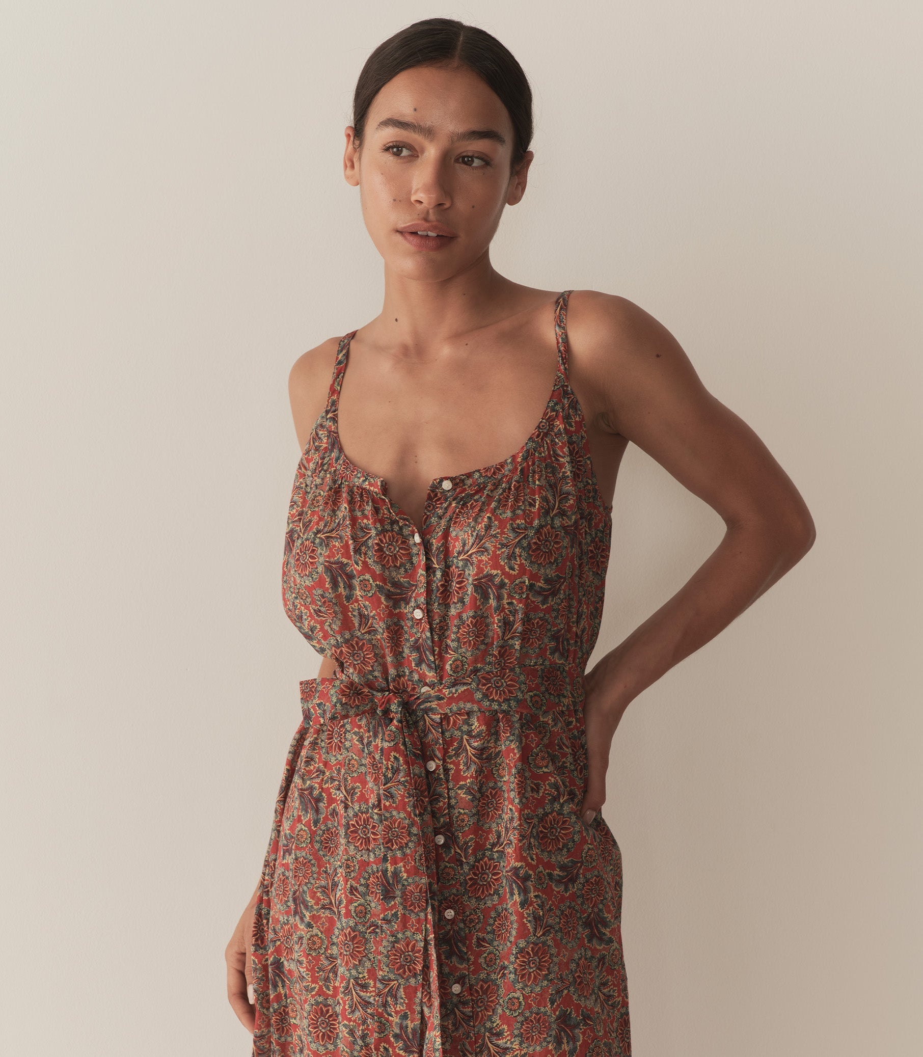 DÔEN Women Nevita Dress - L'Orange Soleil Fleurit