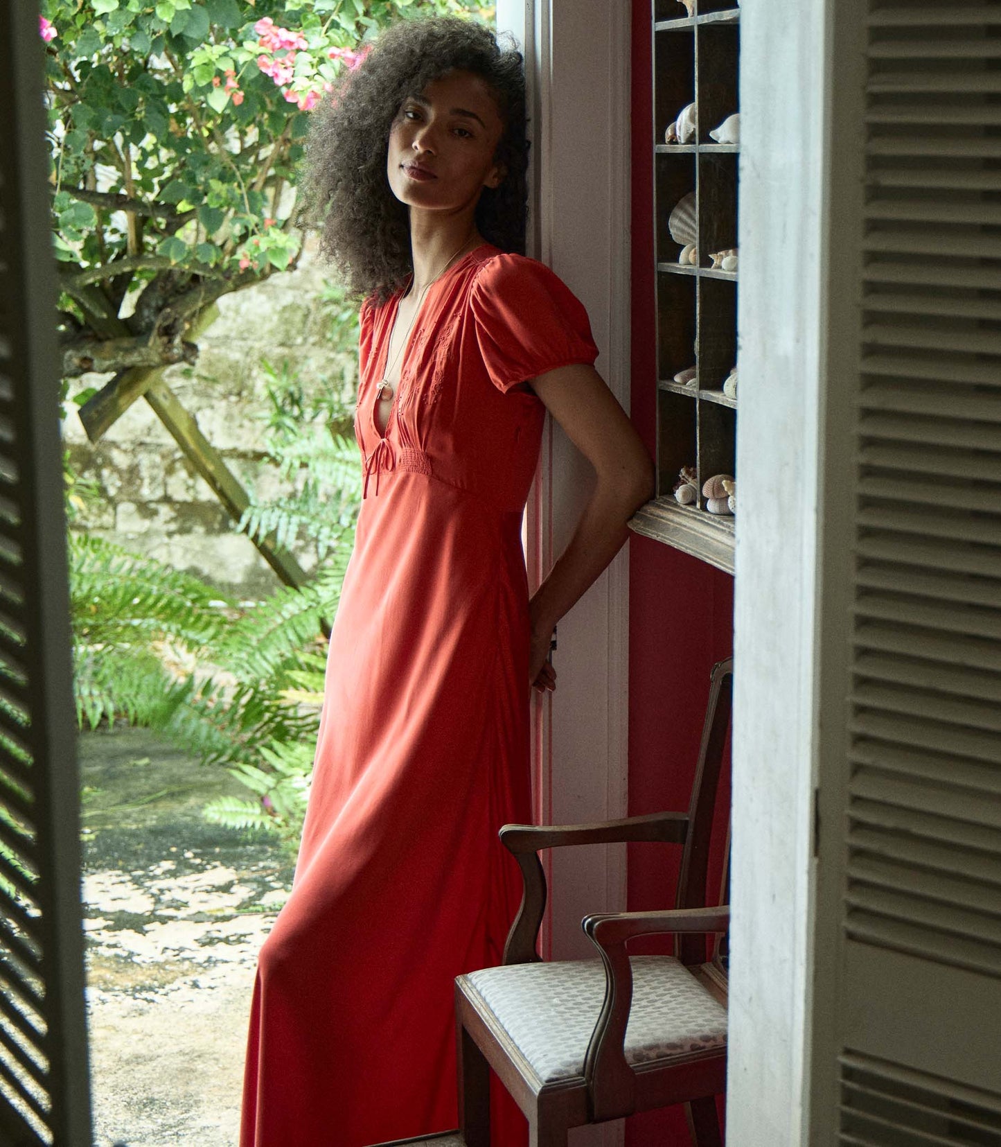 DÔEN Women Leana Dress - Fiery Coral