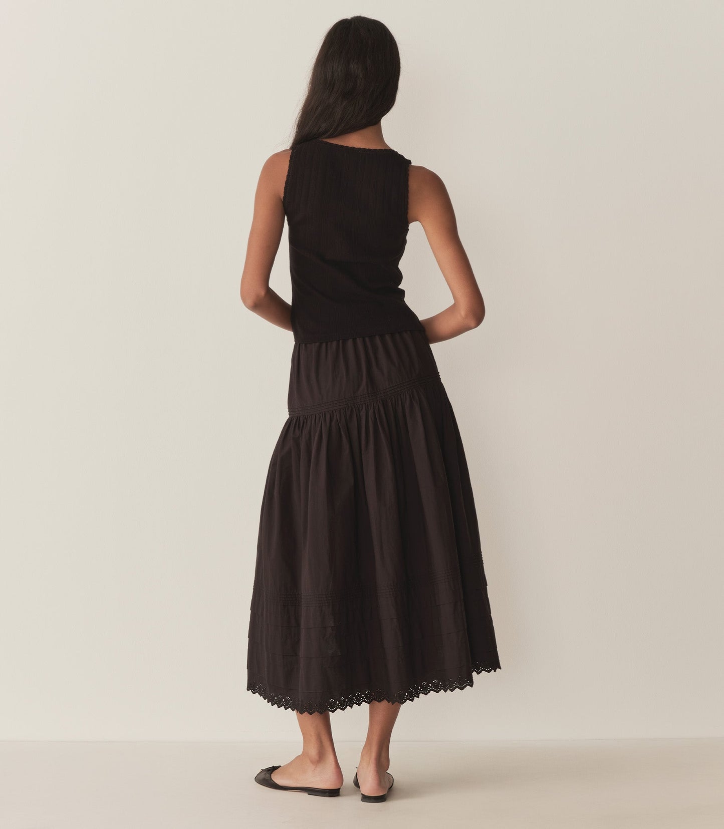 DÔEN Women Lois Tank - Black Quelle Jolie Pointelle