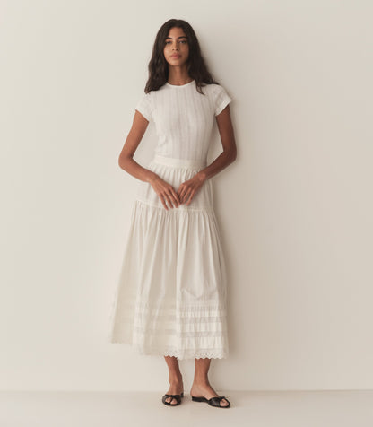 DÔEN Women Vivi Tee - Salt Quelle Jolie Pointelle