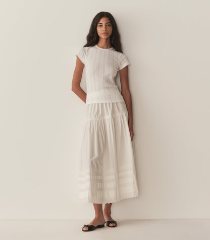 DÔEN Women Vivi Tee - Salt Quelle Jolie Pointelle