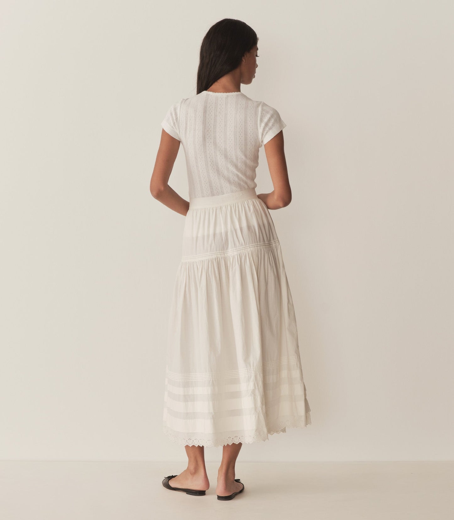 DÔEN Women Vivi Tee - Salt Quelle Jolie Pointelle