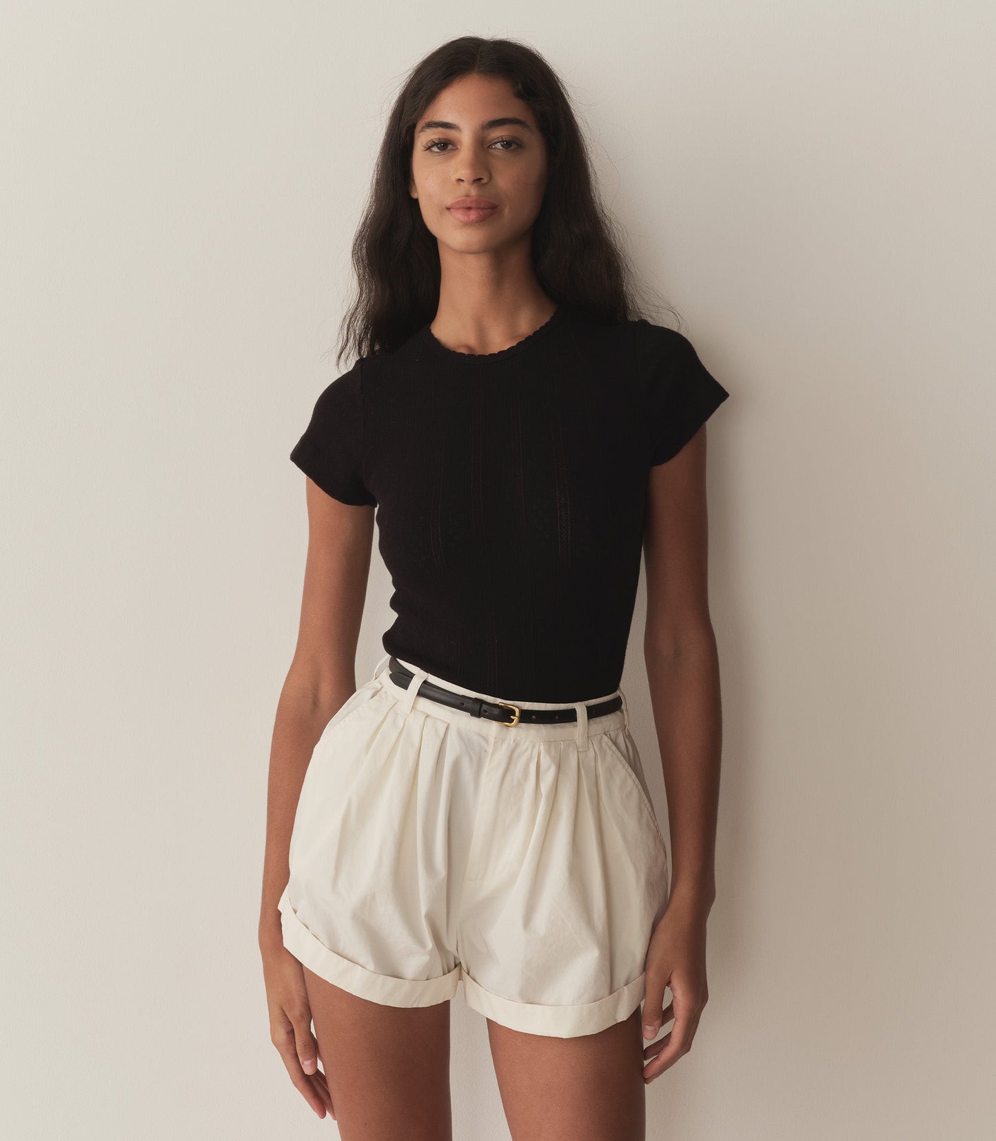 DÔEN Women Vivi Tee - Black Quelle Jolie Pointelle
