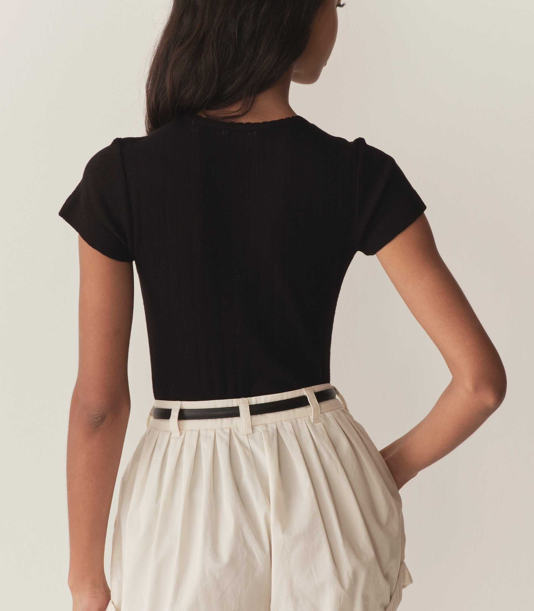 DÔEN Women Vivi Tee - Black Quelle Jolie Pointelle