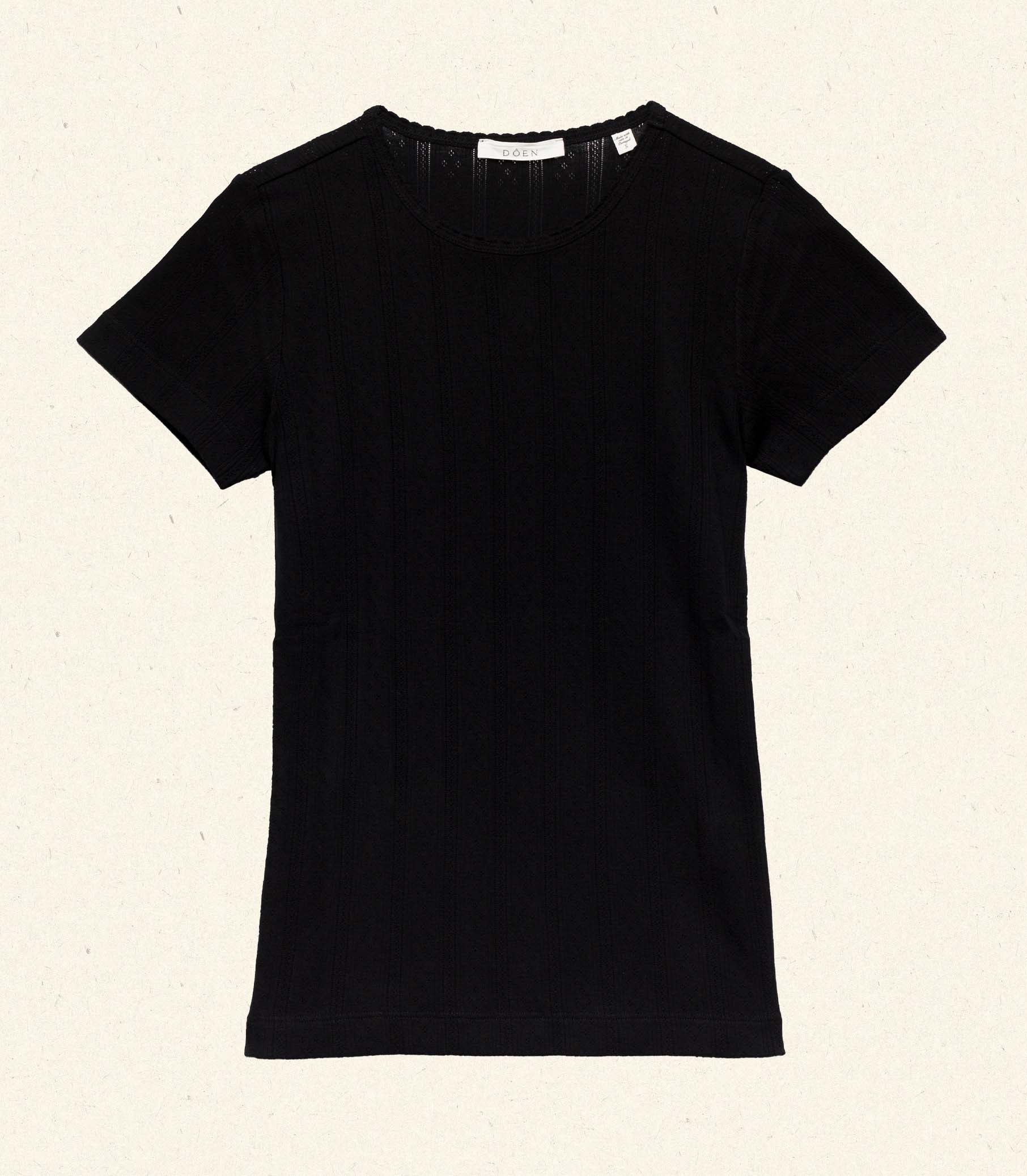 DÔEN Women Vivi Tee - Black Quelle Jolie Pointelle