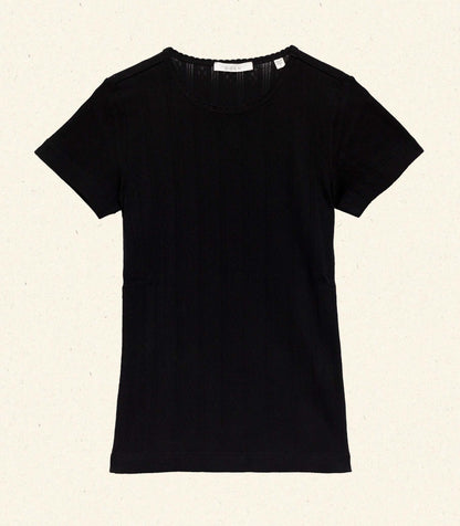 DÔEN Women Vivi Tee - Black Quelle Jolie Pointelle