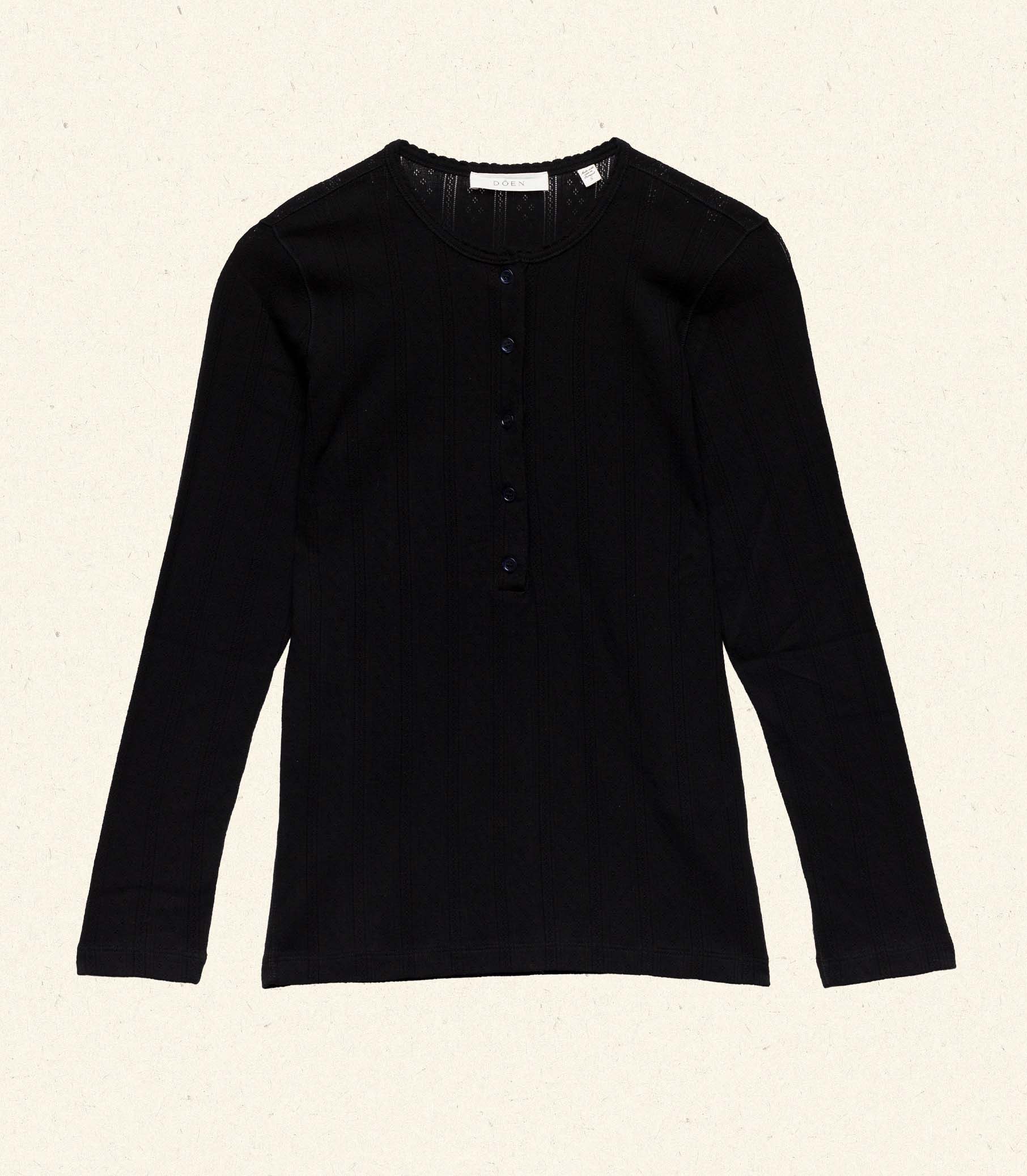 DÔEN Women Paola Tee - Black Quelle Jolie Pointelle
