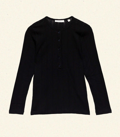 DÔEN Women Paola Tee - Black Quelle Jolie Pointelle