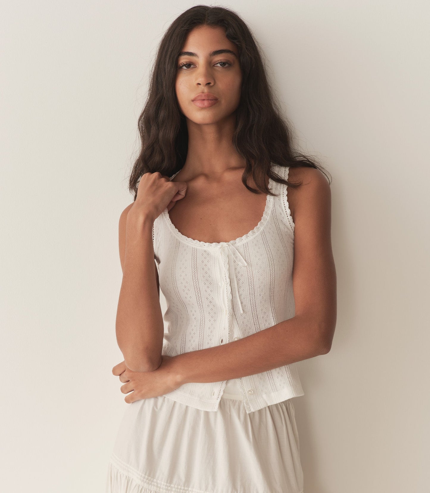 DÔEN Women Lois Tank - Salt Quelle Jolie Pointelle