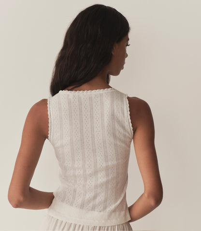 DÔEN Women Lois Tank - Salt Quelle Jolie Pointelle