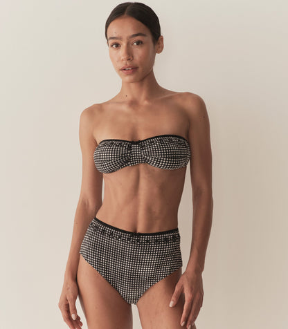 DÔEN Women Alex High Waist Bikini Bottom - La Maddalena Gingham