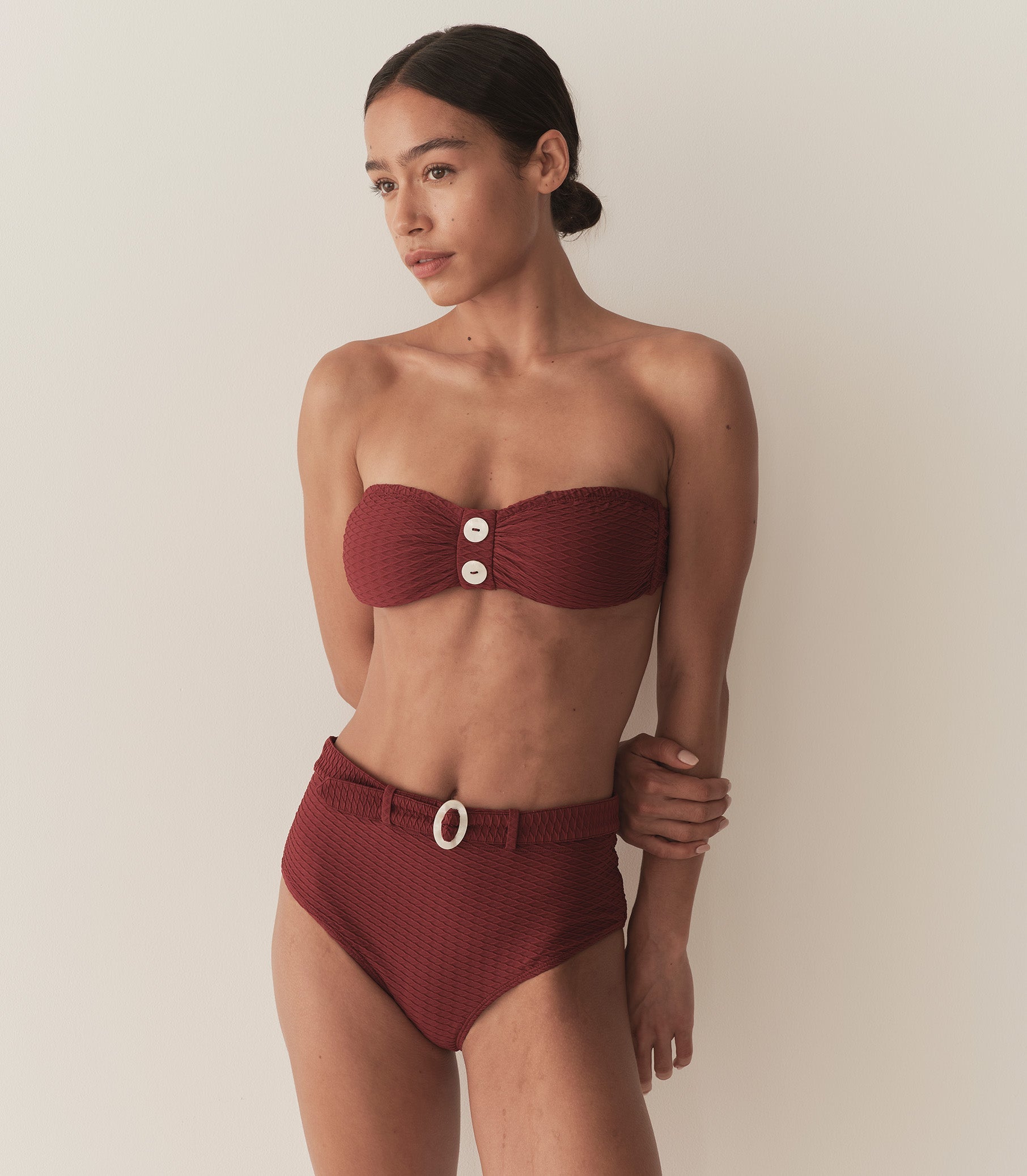 DÔEN Women Evora Bikini Bottom - Deep Sumac