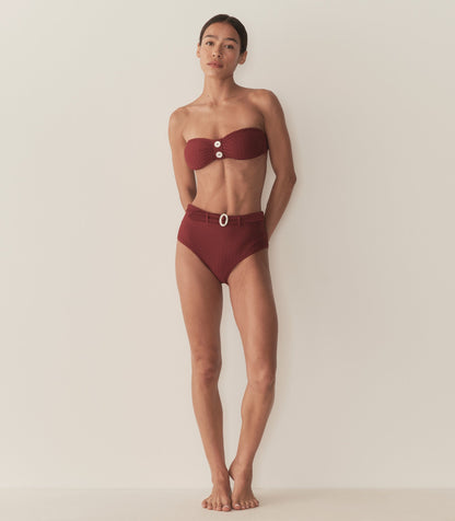 DÔEN Women Evora Bikini Bottom - Deep Sumac