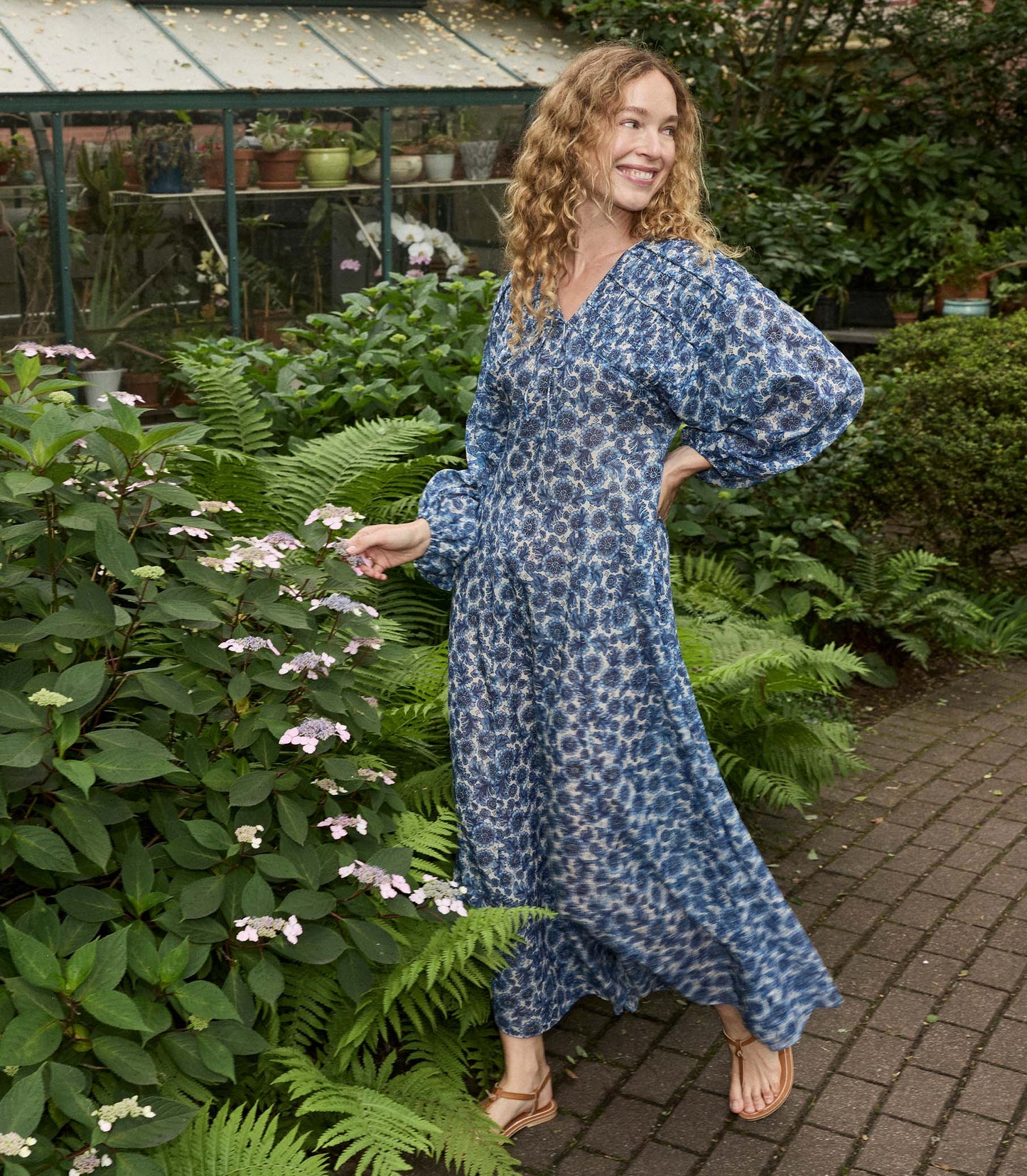 DÔEN Women Nayeli Dress - Bleu Soleil Fleurit