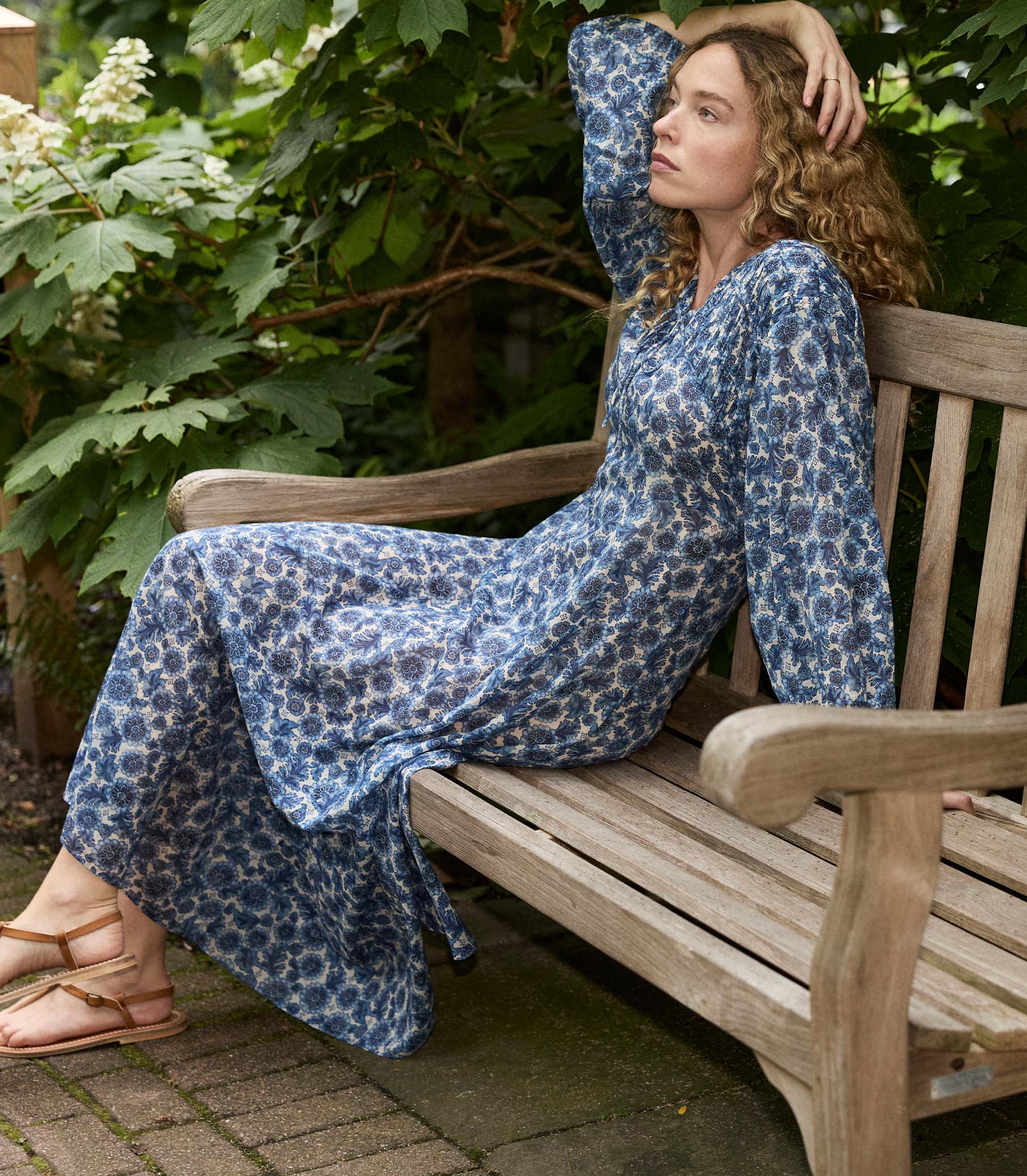 DÔEN Women Nayeli Dress - Bleu Soleil Fleurit
