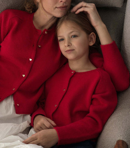 DÔEN Kids Little Vivelle Cardigan - Scarlet Rose