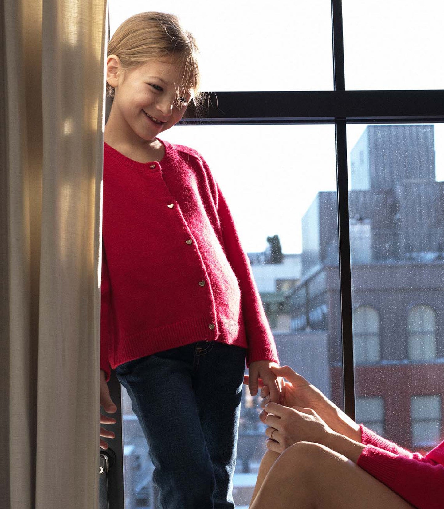 DÔEN Kids Little Vivelle Cardigan - Scarlet Rose