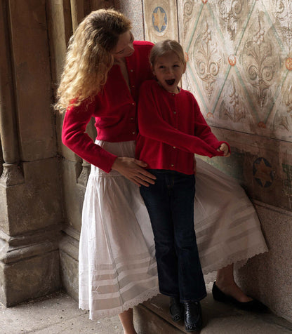 DÔEN Kids Little Vivelle Cardigan - Scarlet Rose