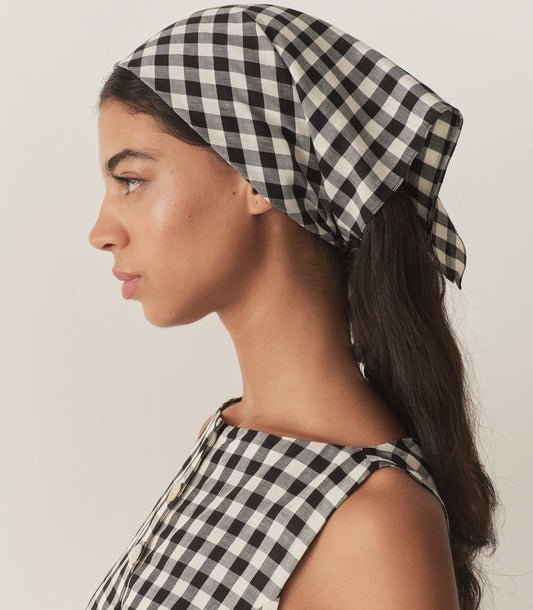 DÔEN Women Petit Penny Bandana - Black Marilyn Gingham