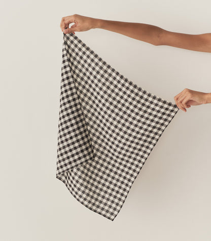 DÔEN Women Petit Penny Bandana - Black Marilyn Gingham