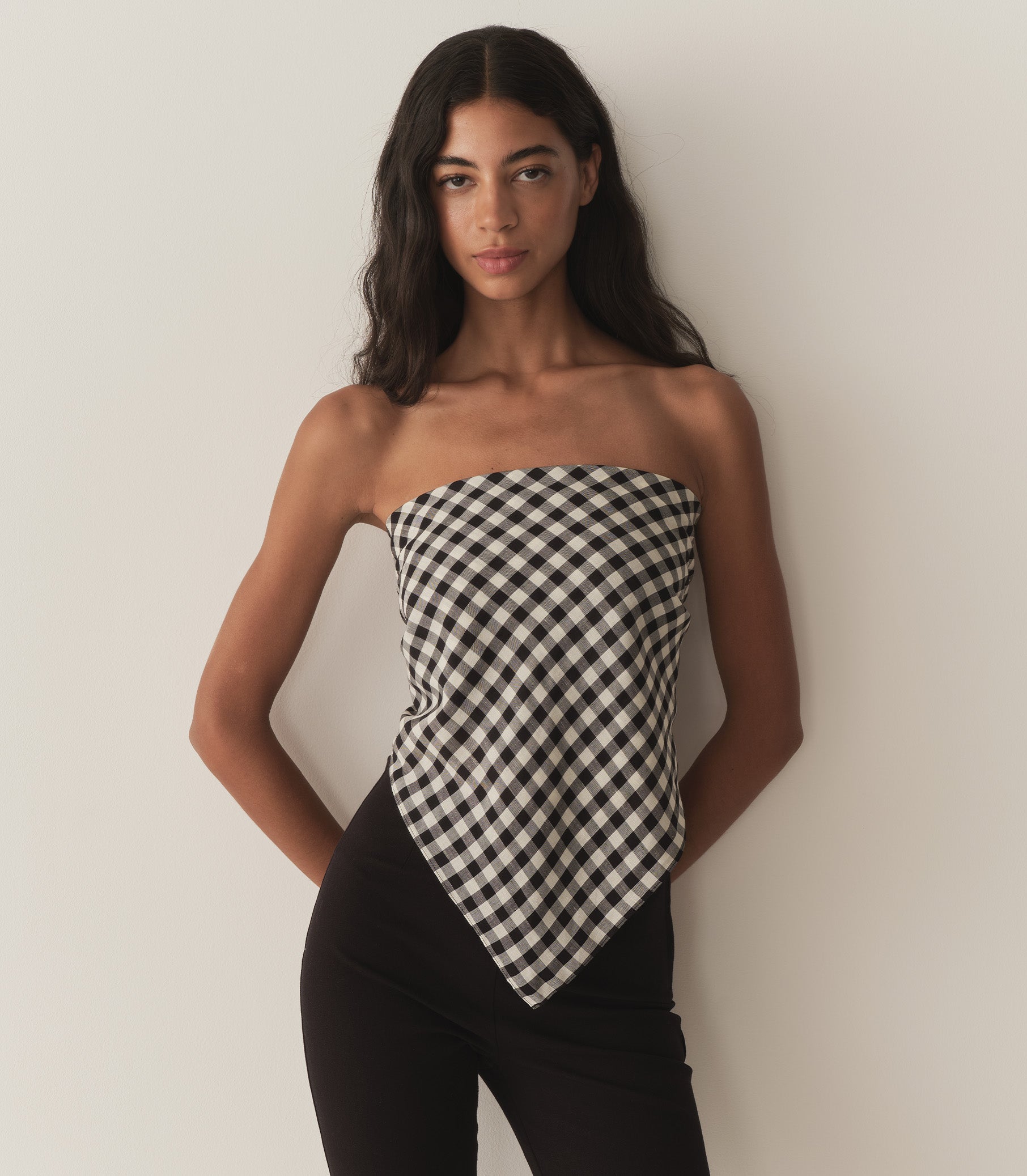 DÔEN Women Grande Penny Bandana - Black Marilyn Gingham