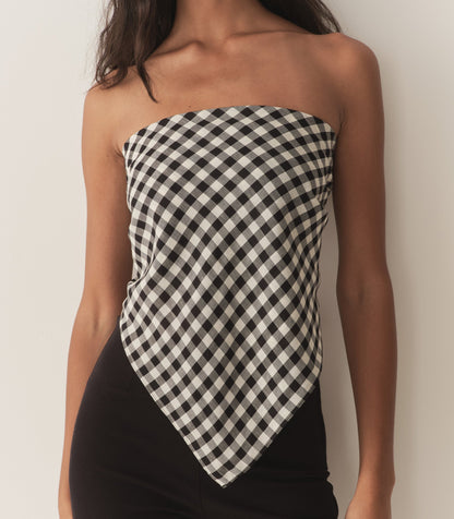 DÔEN Women Grande Penny Bandana - Black Marilyn Gingham