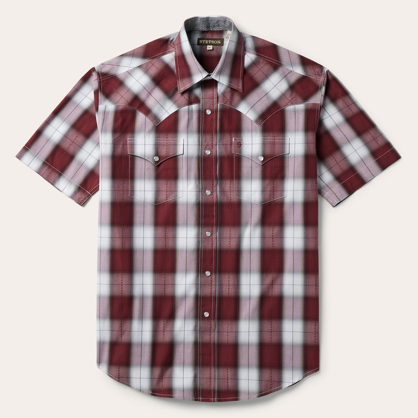 Stetson Shadow Plaid Short Sleeve Western Shirt