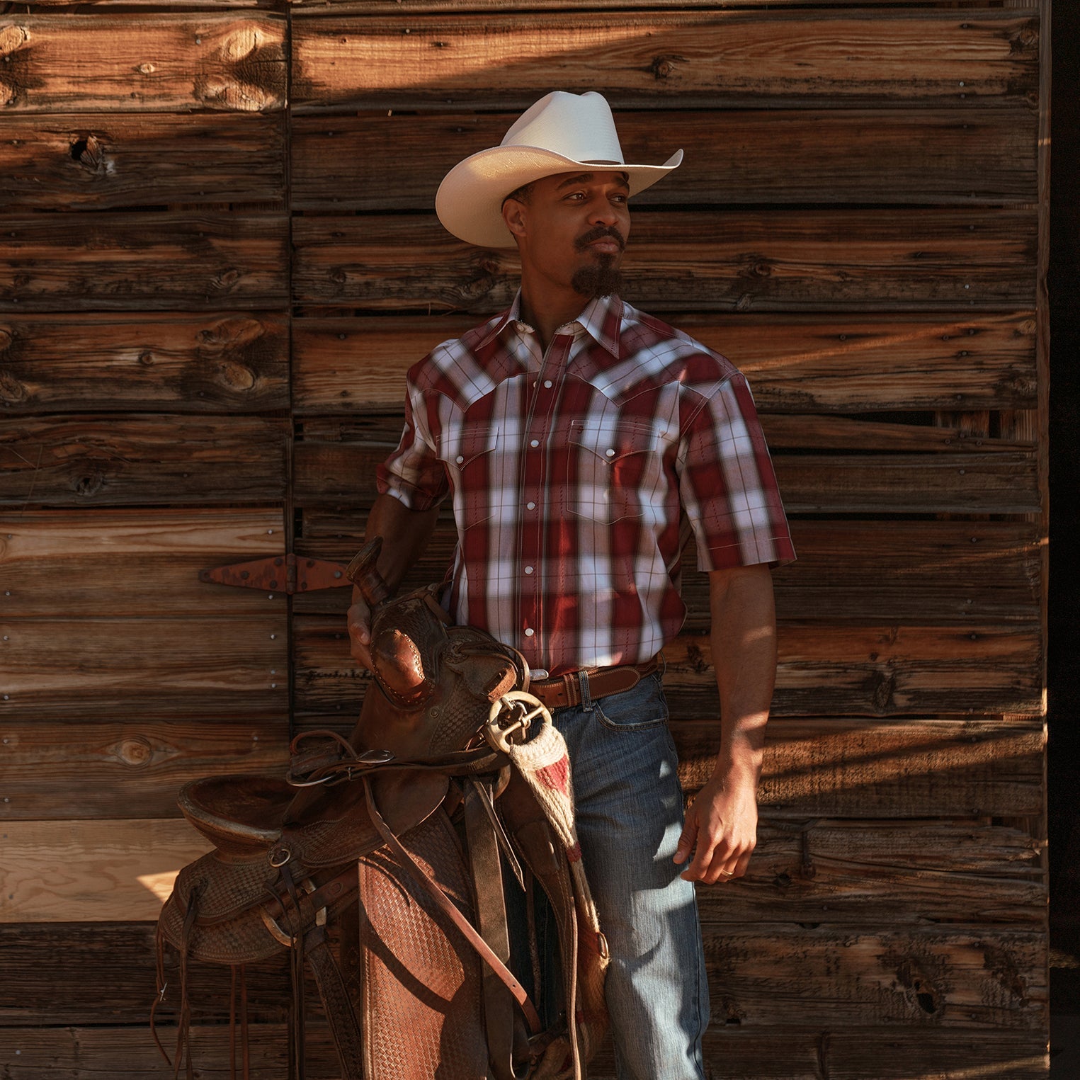 Stetson Shadow Plaid Short Sleeve Western Shirt