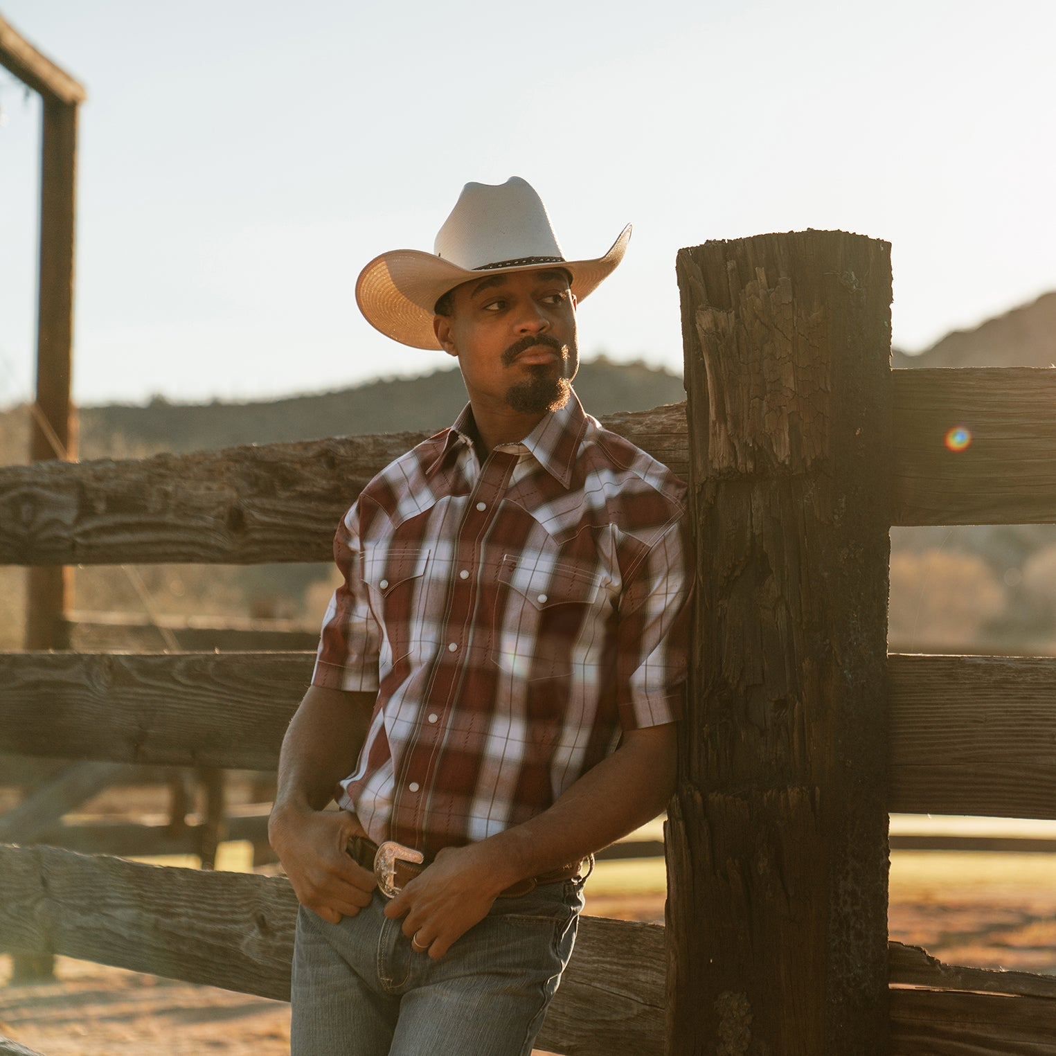 Stetson Shadow Plaid Short Sleeve Western Shirt
