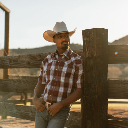 Stetson Shadow Plaid Short Sleeve Western Shirt
