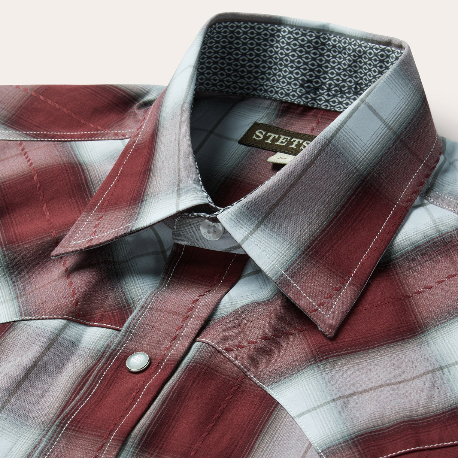 Stetson Shadow Plaid Short Sleeve Western Shirt
