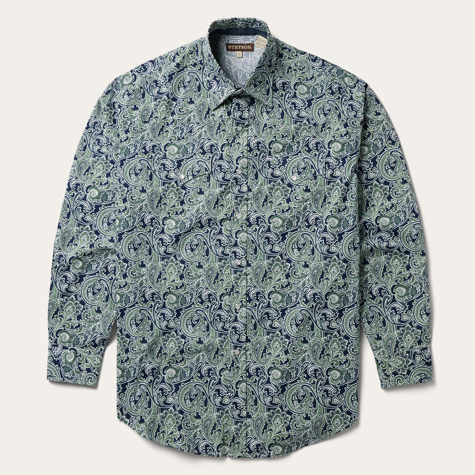Stetson Greenspring Paisley Print Western Shirt
