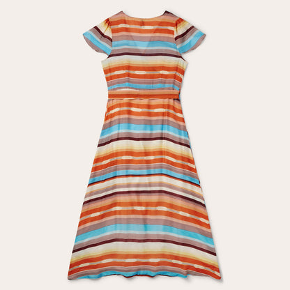 Stetson Sunset Serape Print Rayon Herringbone Wrap Front Dress