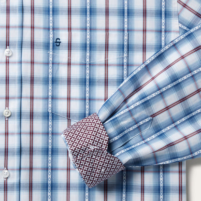 Stetson Blue Diamond Dobby Plaid Shirt