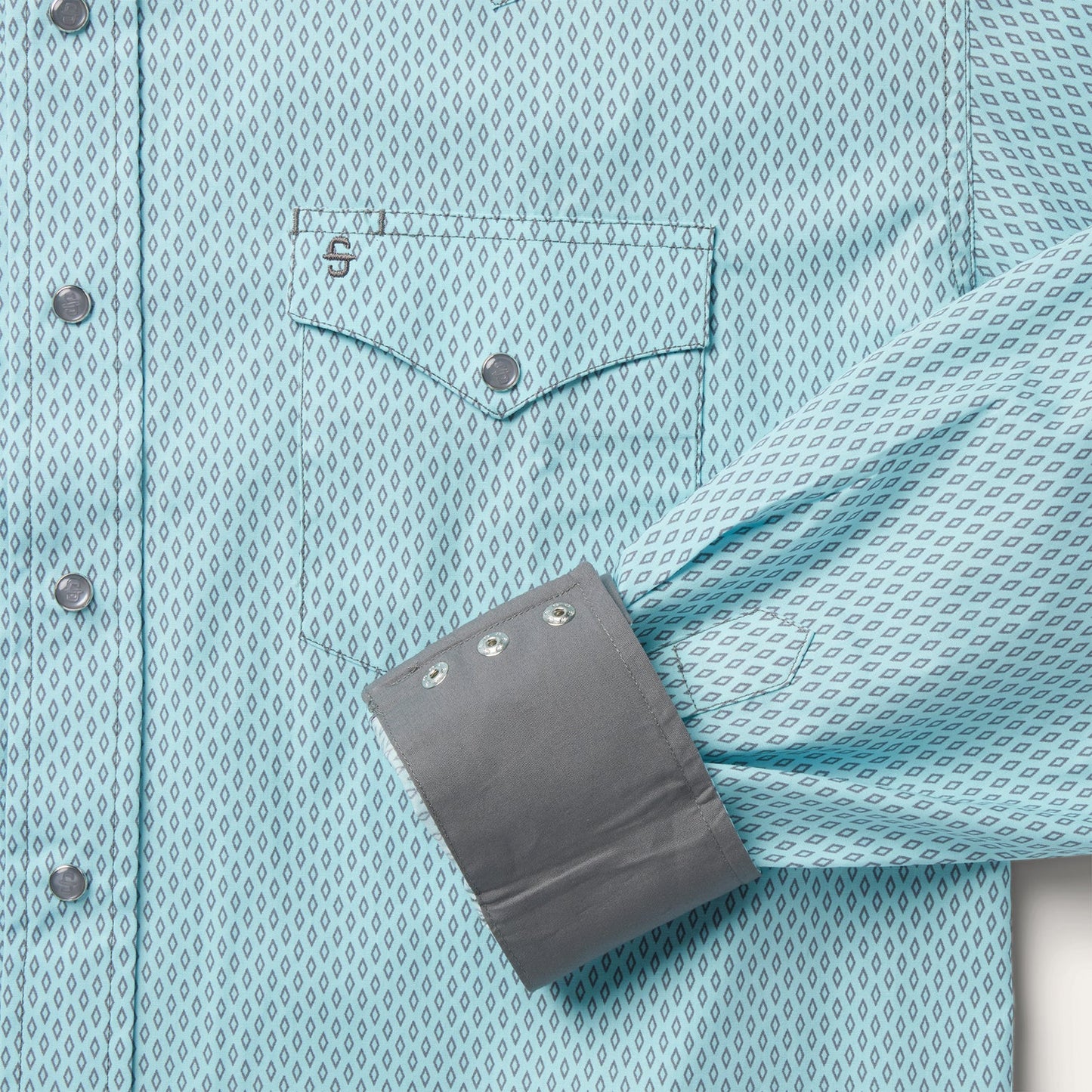 Stetson Silver Diamond Neat Print Western Shirt