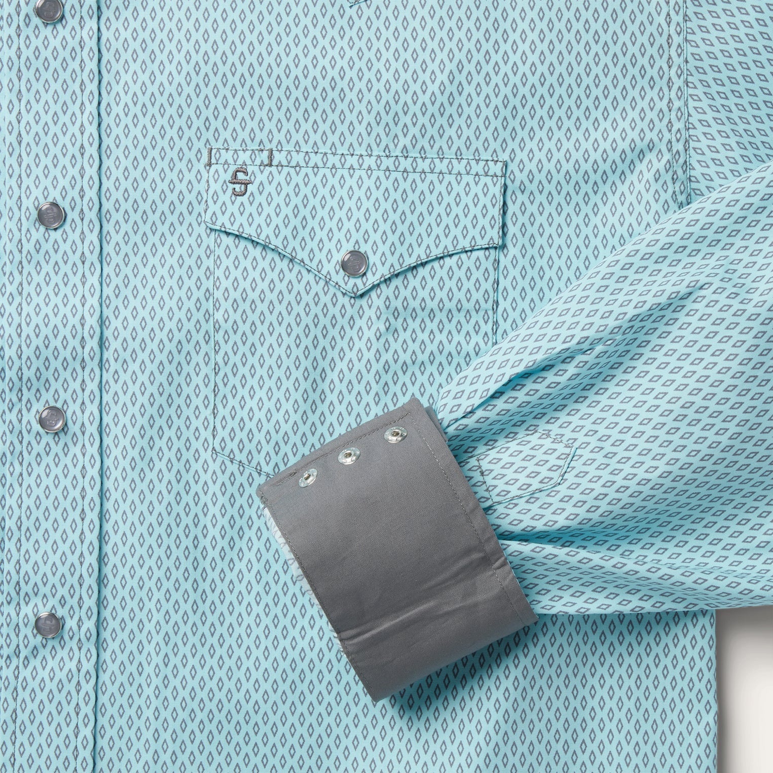 Stetson Silver Diamond Neat Print Western Shirt