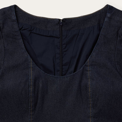 Stetson Dark Denim Dress With Contrast Top Stitching