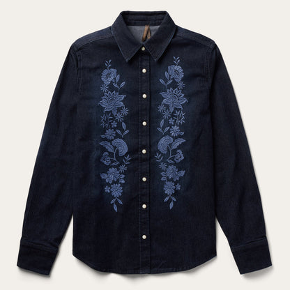 Stetson Embroidered Dark Denim Snap Front Shirt