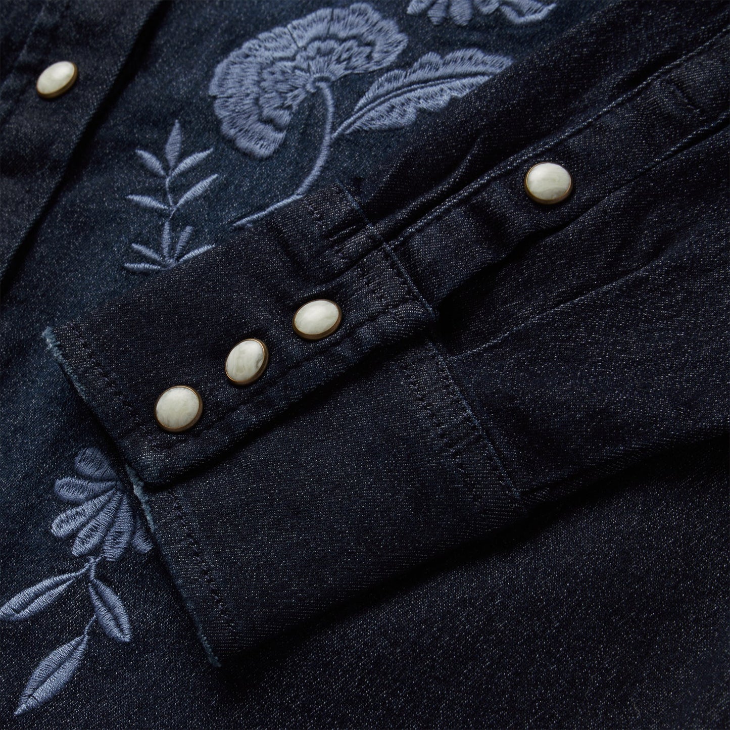 Stetson Embroidered Dark Denim Snap Front Shirt