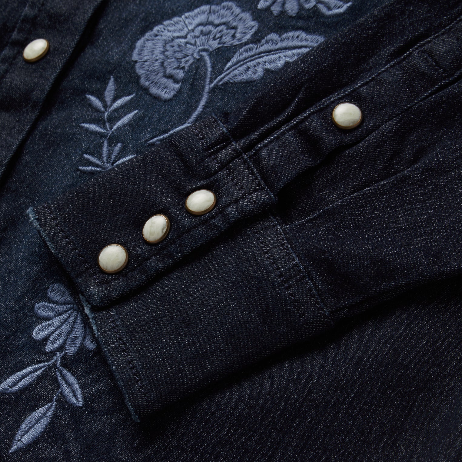 Stetson Embroidered Dark Denim Snap Front Shirt