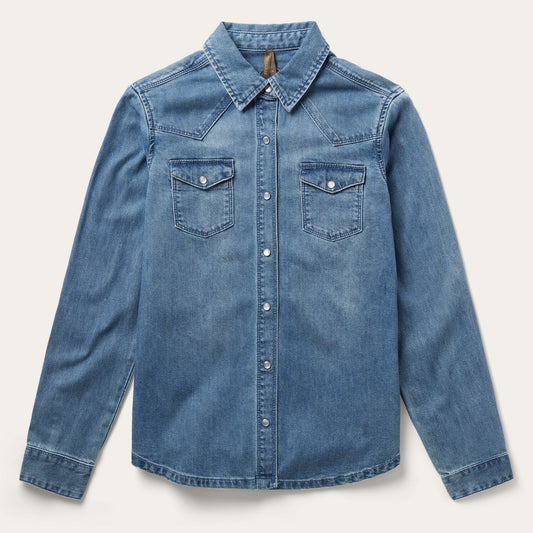 Stetson Embroidered Boyfriend Fit Denim Shirt