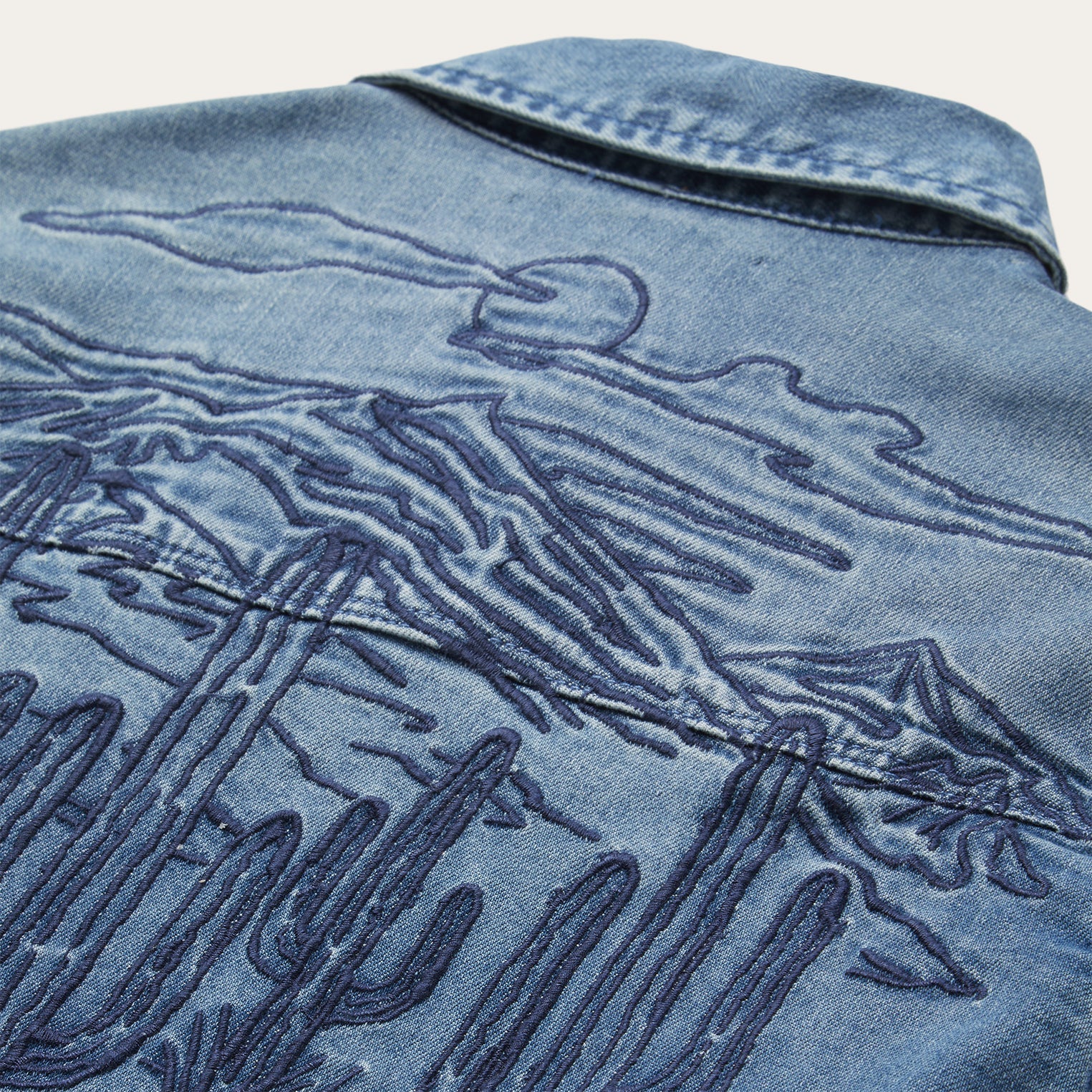 Stetson Embroidered Boyfriend Fit Denim Shirt