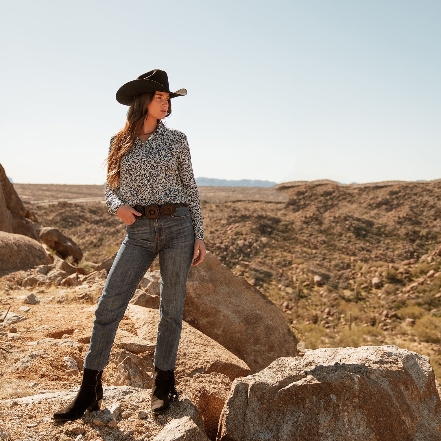 Stetson 915 High Rise Straight Fit Crop Jeans