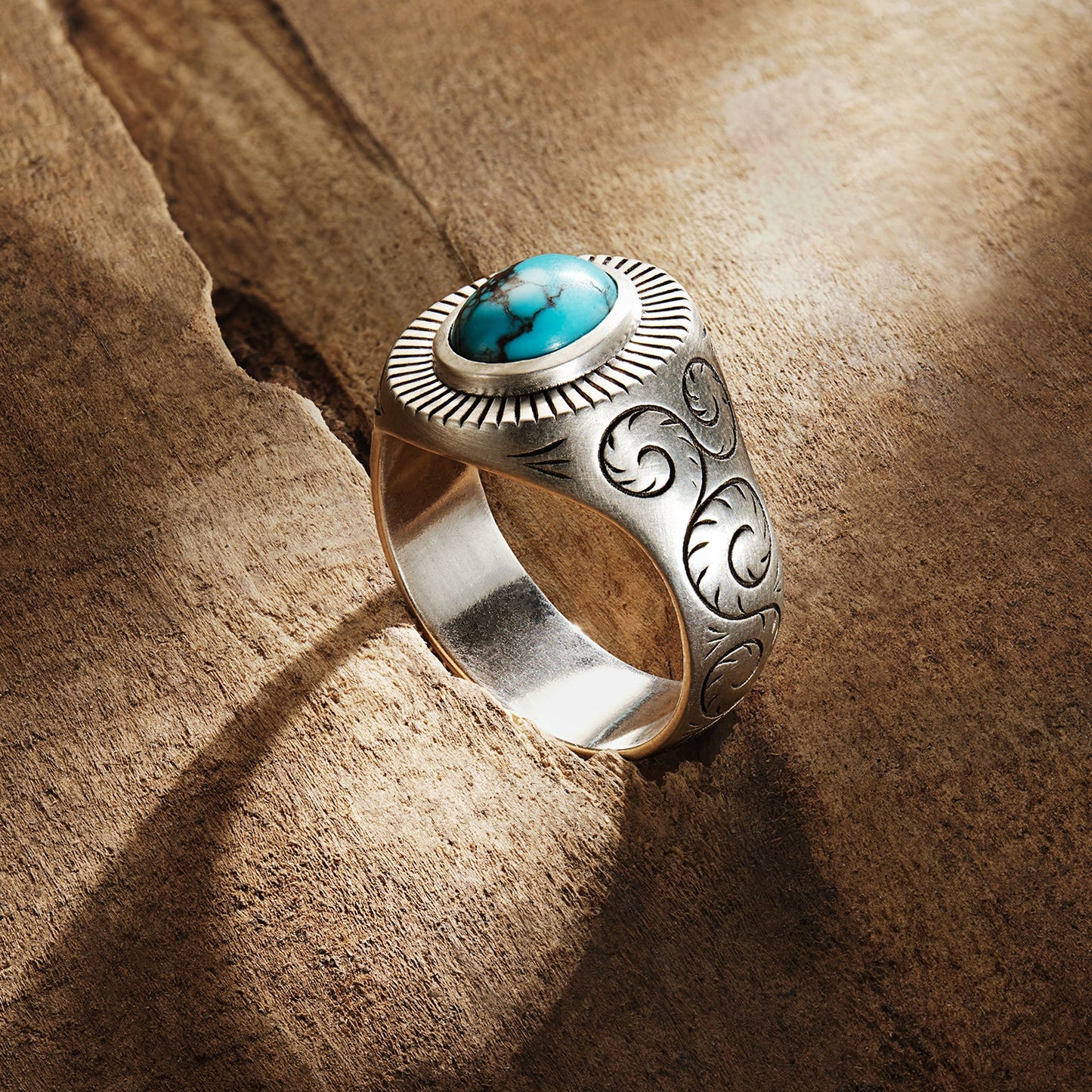 Stetson Filigree Ring with Turquoise