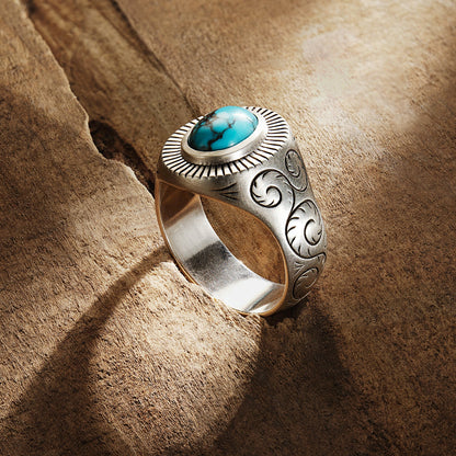 Stetson Filigree Ring with Turquoise