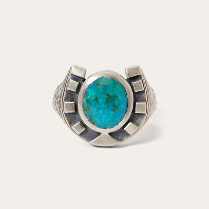 Stetson Horseshoe Ring with Turquoise