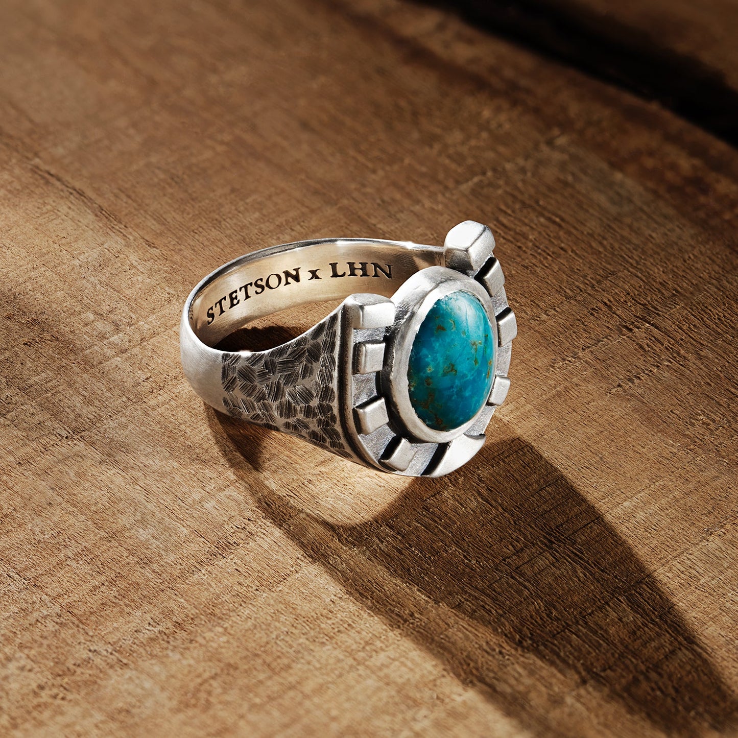 Stetson Horseshoe Ring with Turquoise