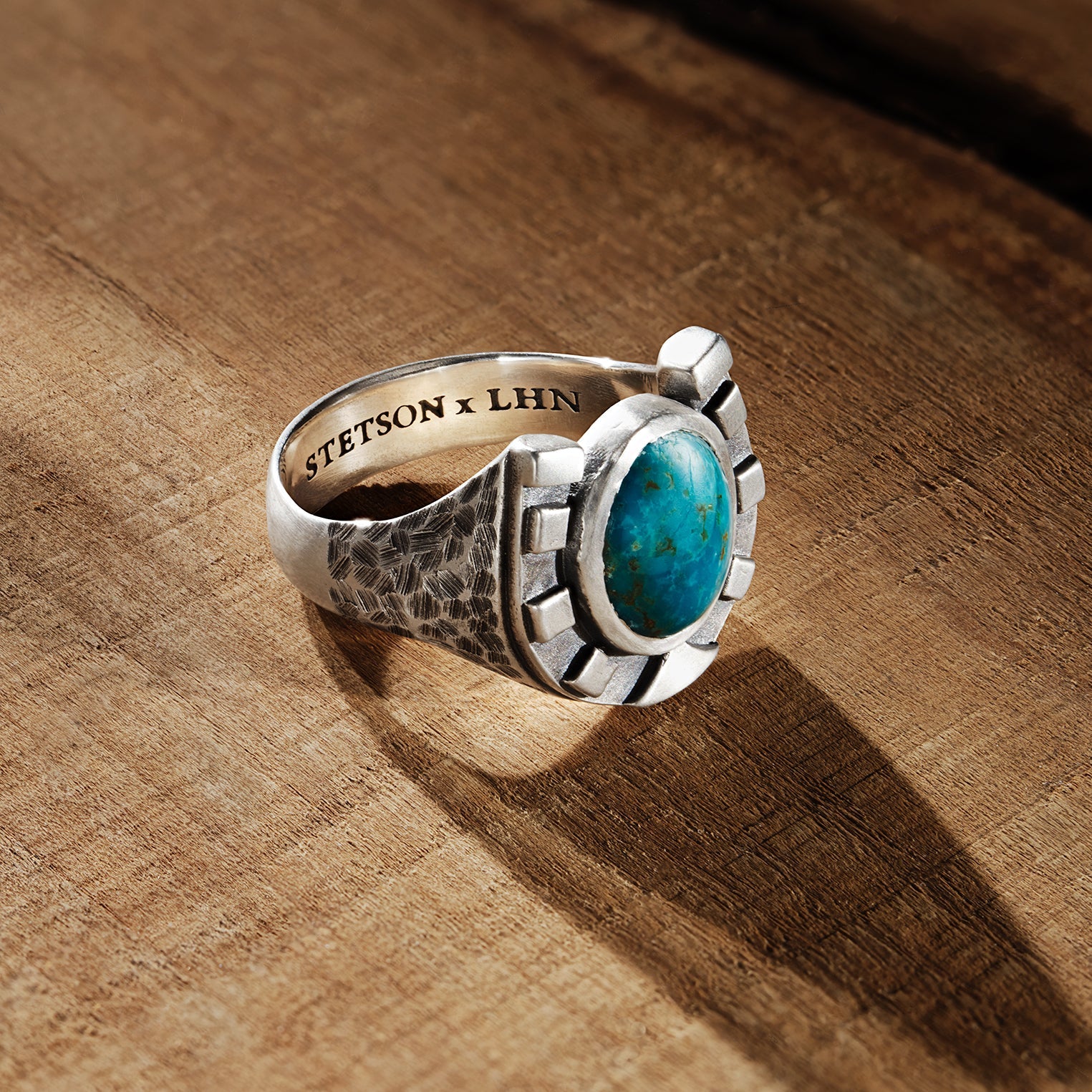 Stetson Horseshoe Ring with Turquoise